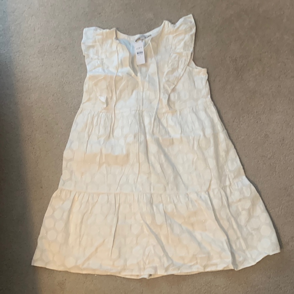 Cream dress with gold accent